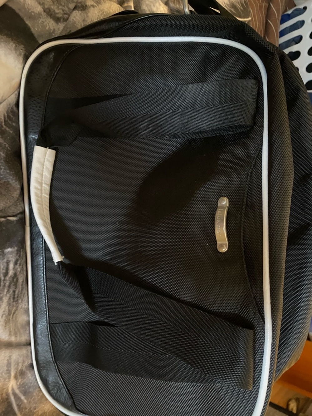 lululemon athletica Black Laptop Duffel with White Trim Accents